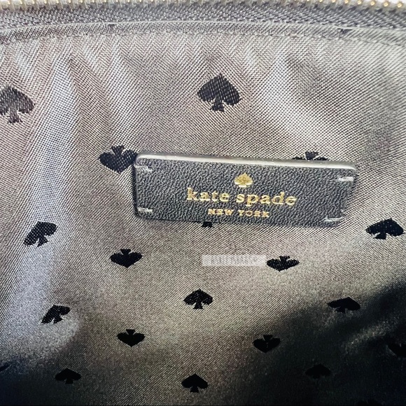 Kate Spade Natalia Large Quilted Leather Zip Pouch Wristlet Wallet Clutch Black - Picture 6 of 7